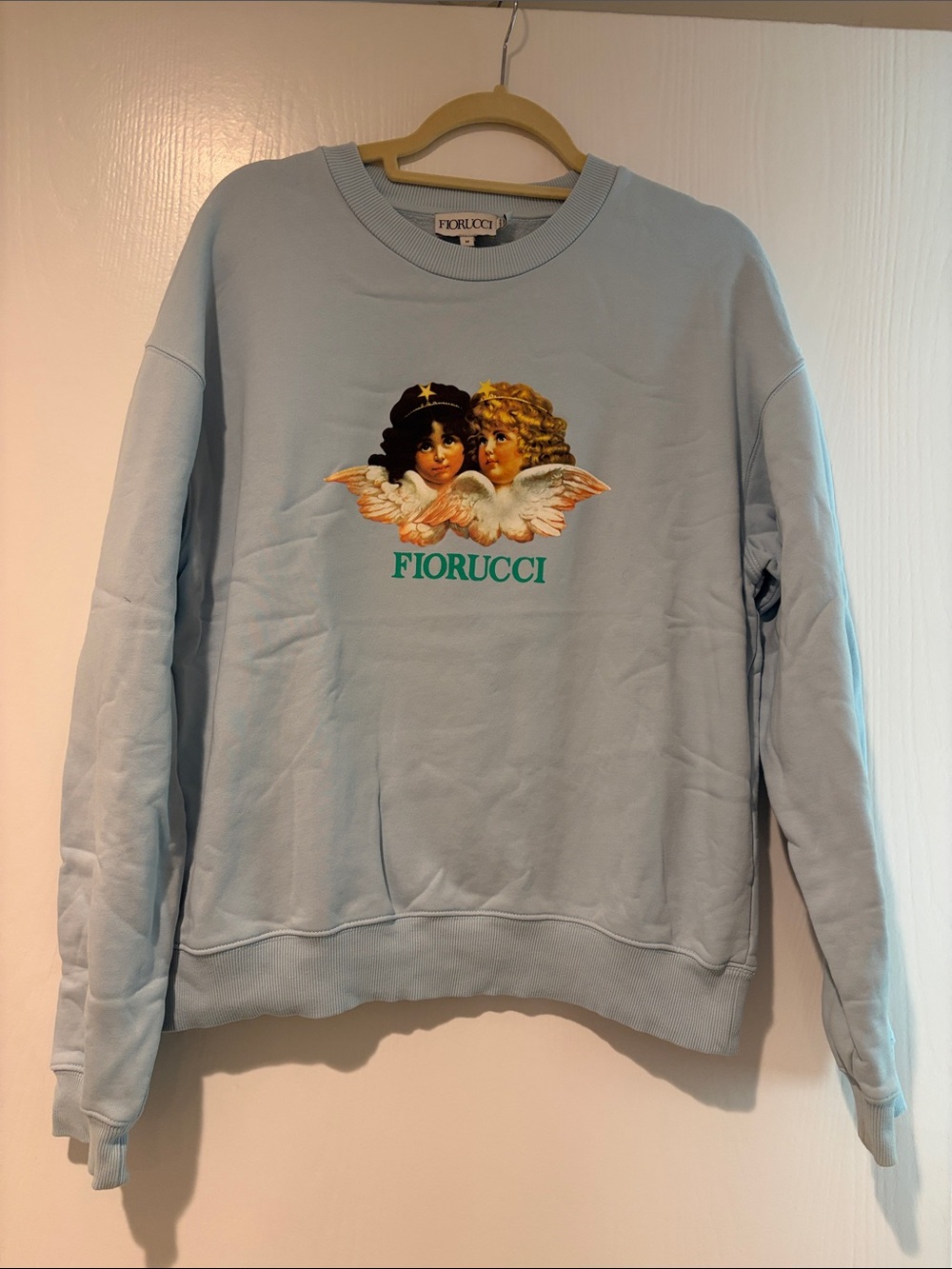 Fiorucci Baby Angels Sweatshirt - Light Blue with Multicolor Graphic